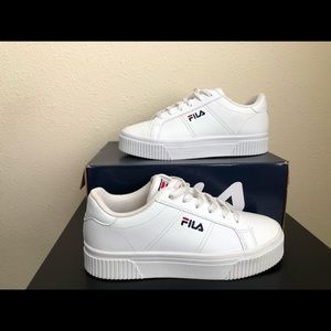 Womens Fila Panache Platform Athletic Shoe - White